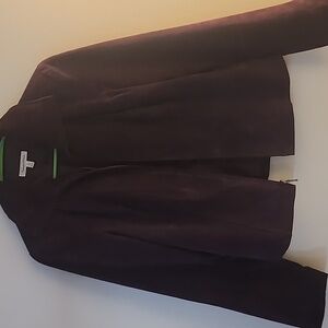 Elegant Women's Dark Purple Leather Jacket